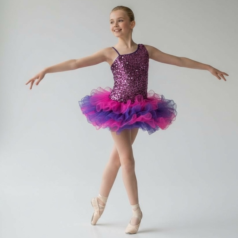 Beautiful dance tutu / skate costume multi sequin